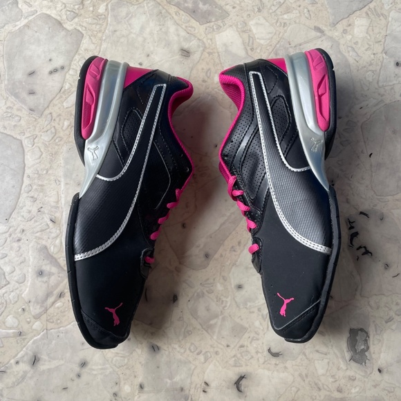 y2k Puma Tazon 6 Eco Ortholite Running Sneakers Black and Pink Size 8.5 - Picture 3 of 7